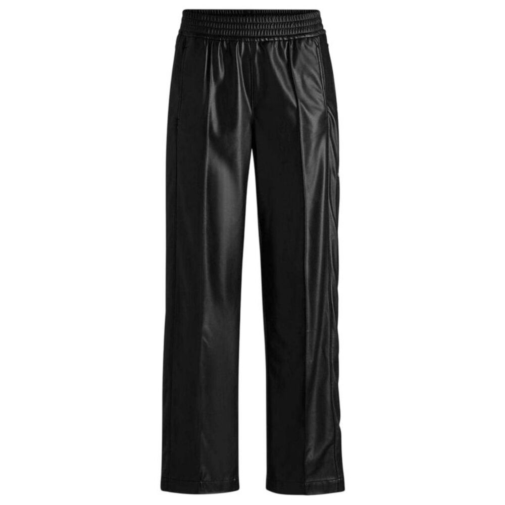 Hugo Womens/Ladies Popper Detail Relaxed Fit Tracksuit Bottoms / Black